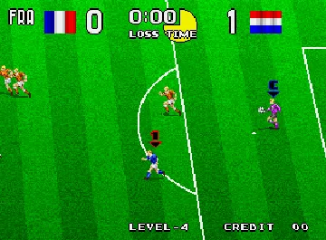 Tecmo World Soccer '96 screen shot game playing